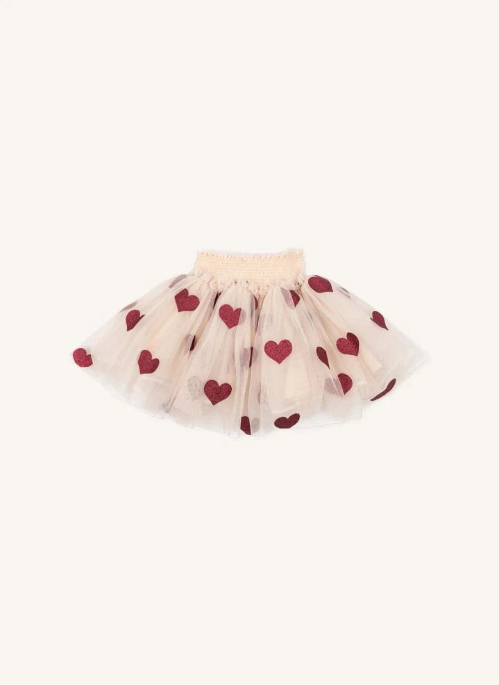 Konges Sløjd - Heart-Detail Recycled Fiber Tulle Skirt | Pale Pink