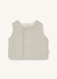 1+ in the family - Elias Linen and Bamboo Vest | Beige