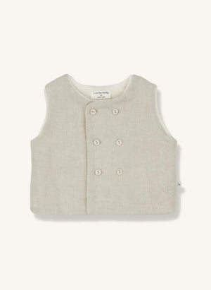 1+ in the family - Elias Linen and Bamboo Vest | Beige