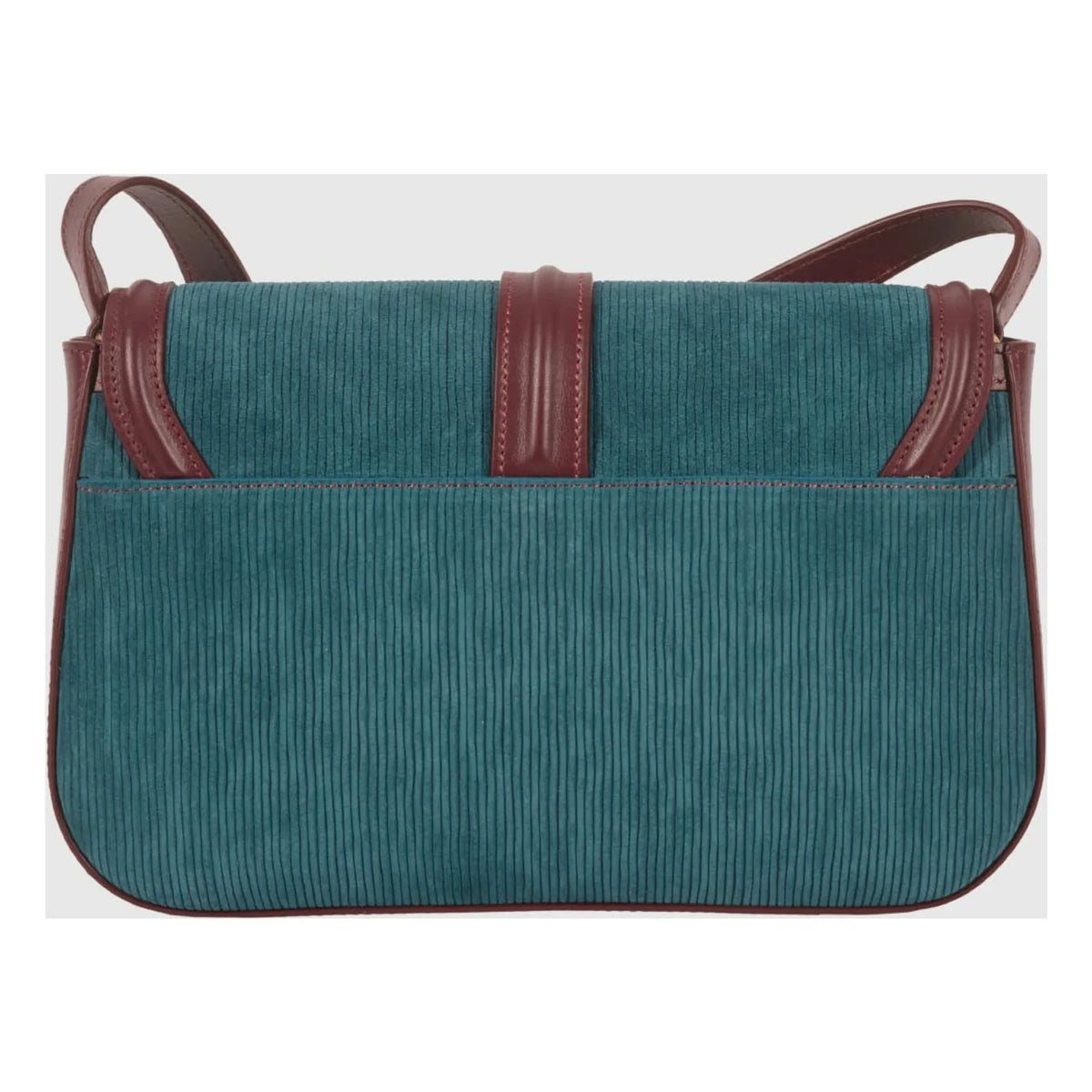 Maria de la Orden - Noah Velvet and Leather Bag | Petrol Blue