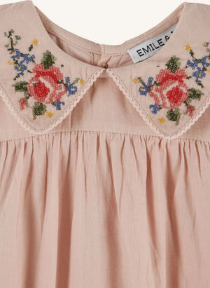 Emile et Ida - Cross-Stitched Jumpsuit | Pink