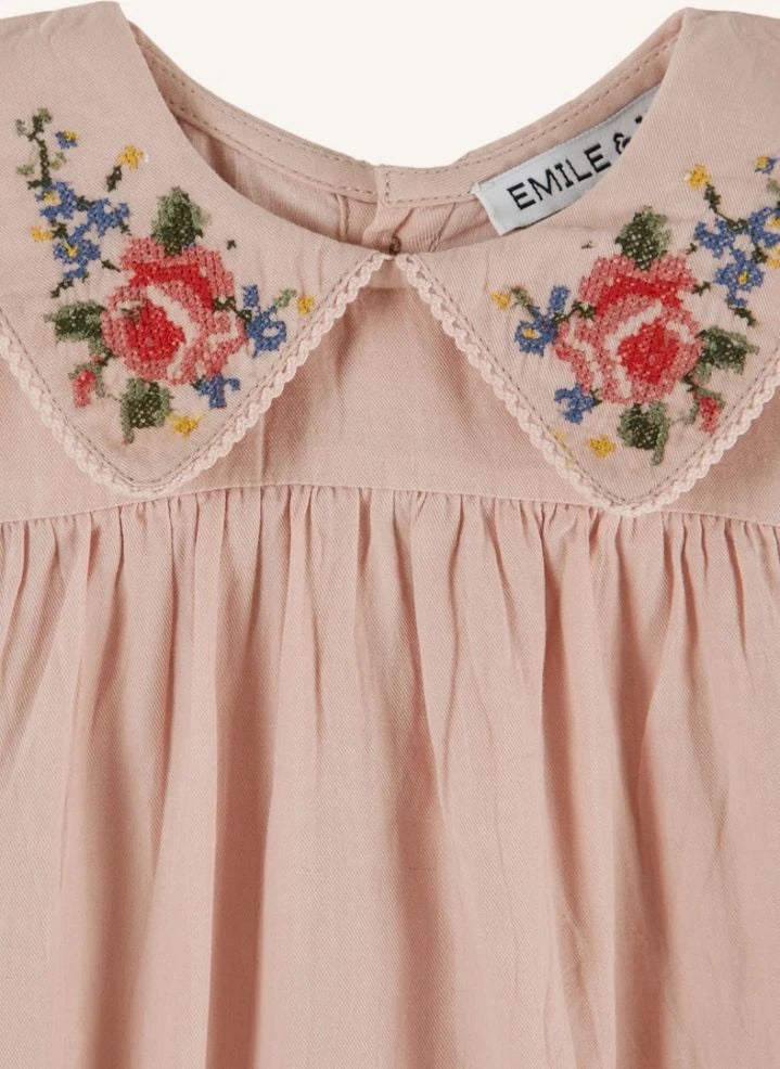 Emile et Ida - Cross-Stitched Jumpsuit | Pink