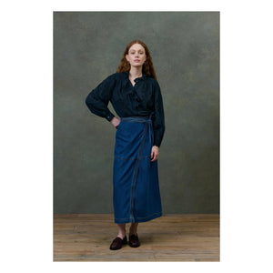 Louise Misha - Cora Organic Cotton Voile Blouse - Women's Collection | Black