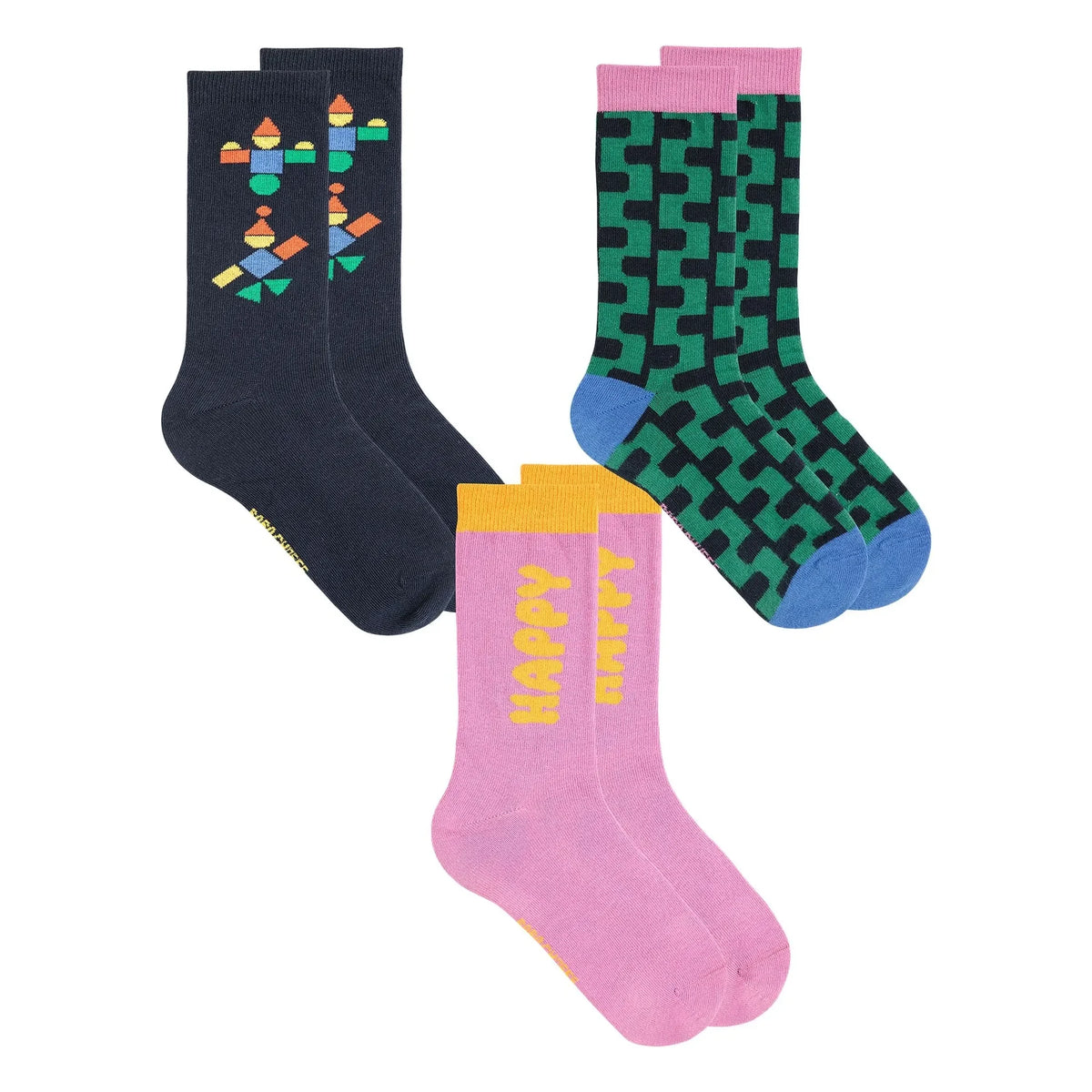 Bobo Choses - 3 Pairs of Happy Organic Cotton Socks Set - Women's Collection | Green