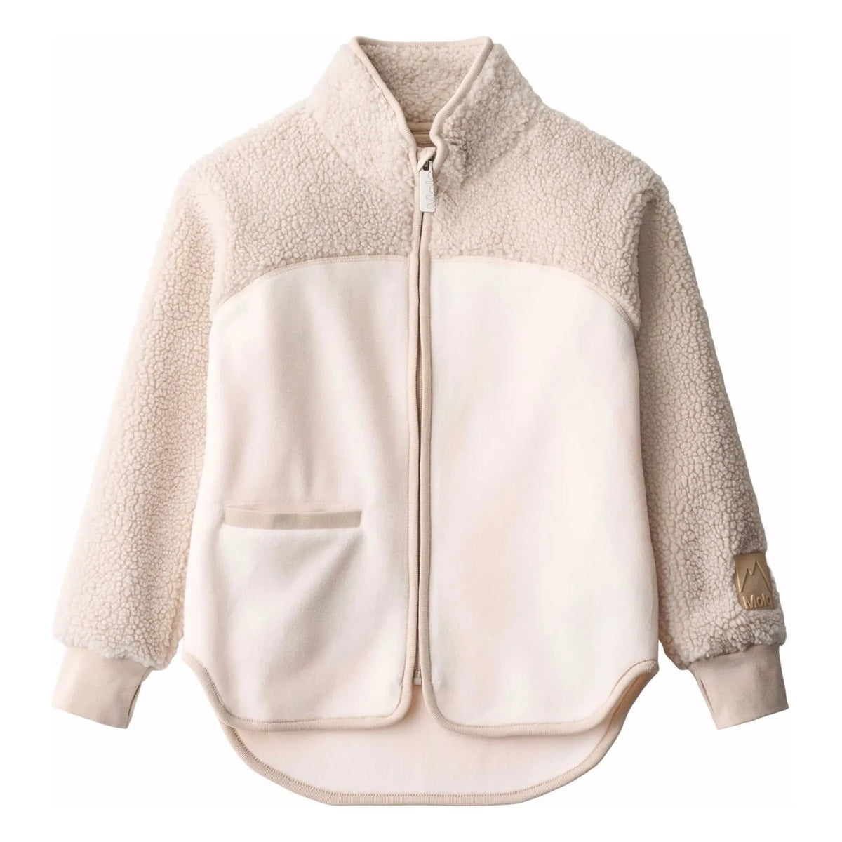 Molo - Ulani Combi Fleece Zippered Sweatshirt Made from Recycled Fibers | Cream