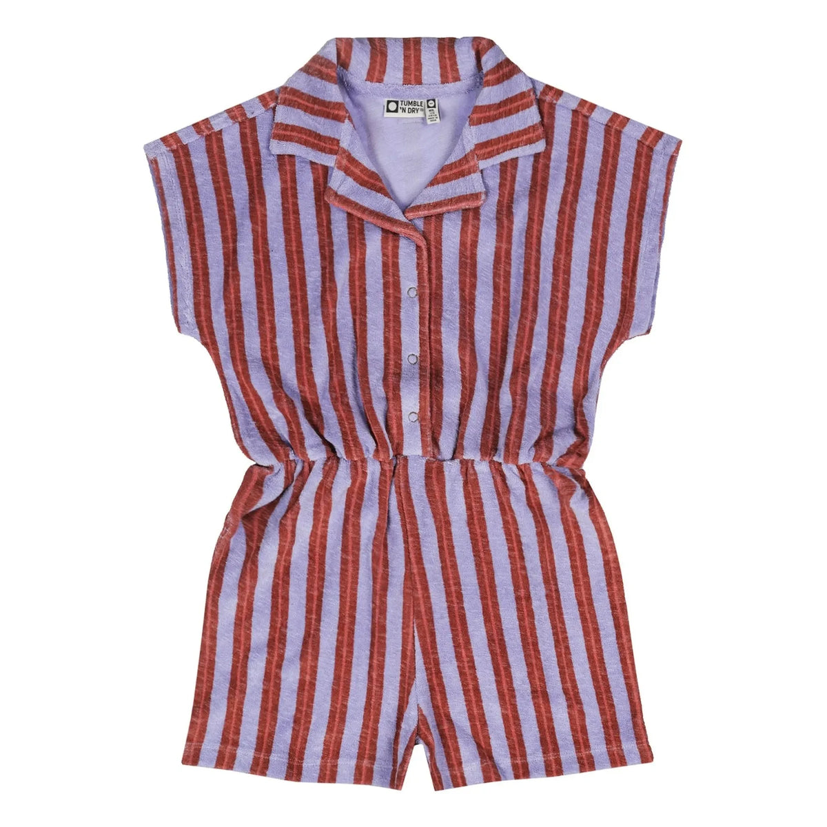 Tumble N'Dry - La Barre Deux Striped Organic Cotton Overalls | Purple