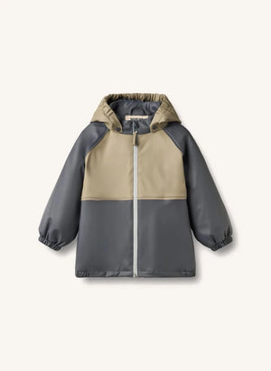 Wheat - Ajojo Raincoat Made from Recycled Fibers | Grey blue