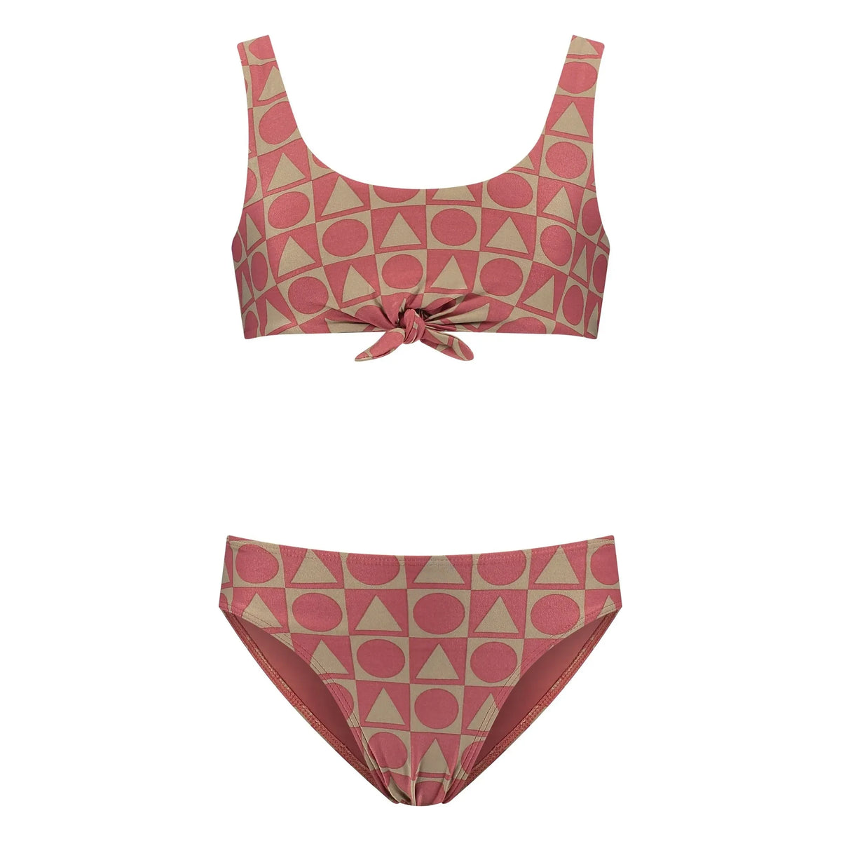 Beachlife - 2-Piece Swimsuit with Knot Pattern Made from Recycled Fibers | Burgundy