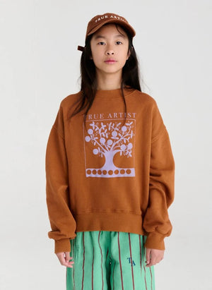 True Artist - Ex Libris organic cotton sweatshirt | Brown