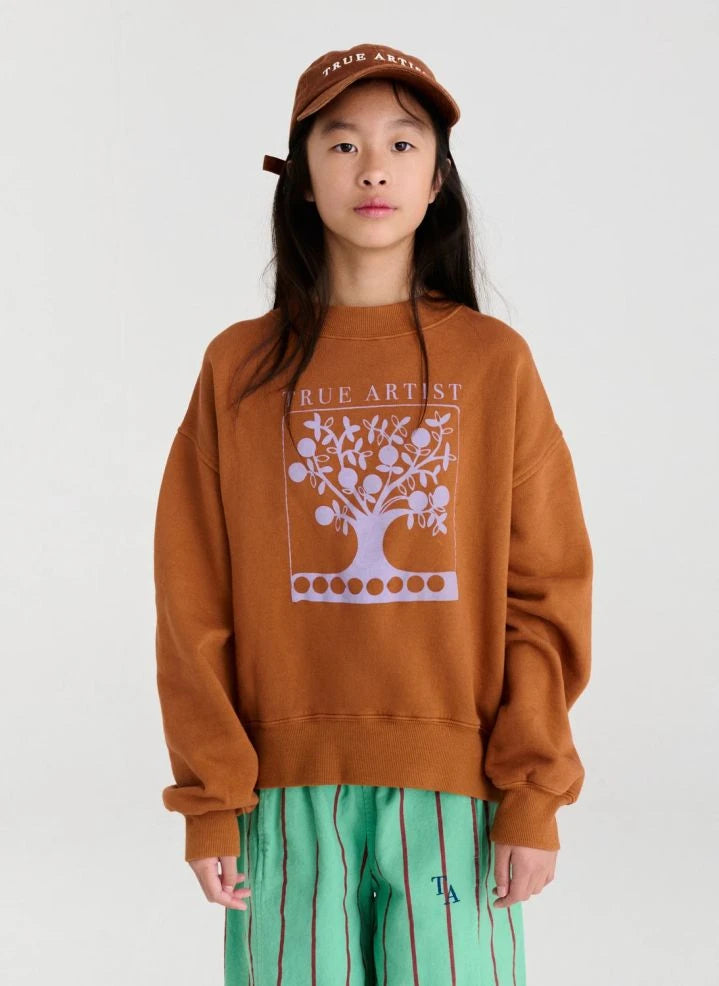 True Artist - Ex Libris organic cotton sweatshirt | Brown