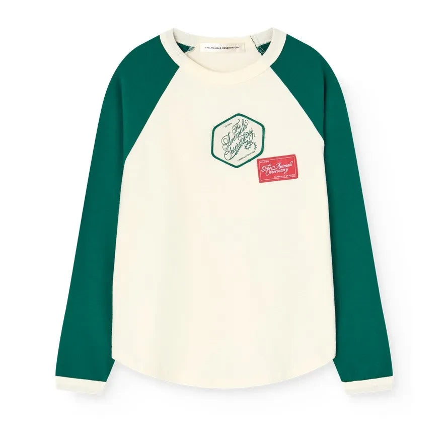 The Animals Observatory - Colorblock Anteater organic cotton T-shirt | Green