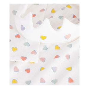 Petit Bateau - Organic Cotton Heart and Crown Nightgown Set | White