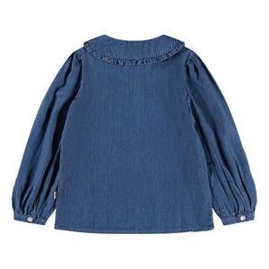 Molo - Robbin Denim Collared Blouse Organic Cotton | Blue