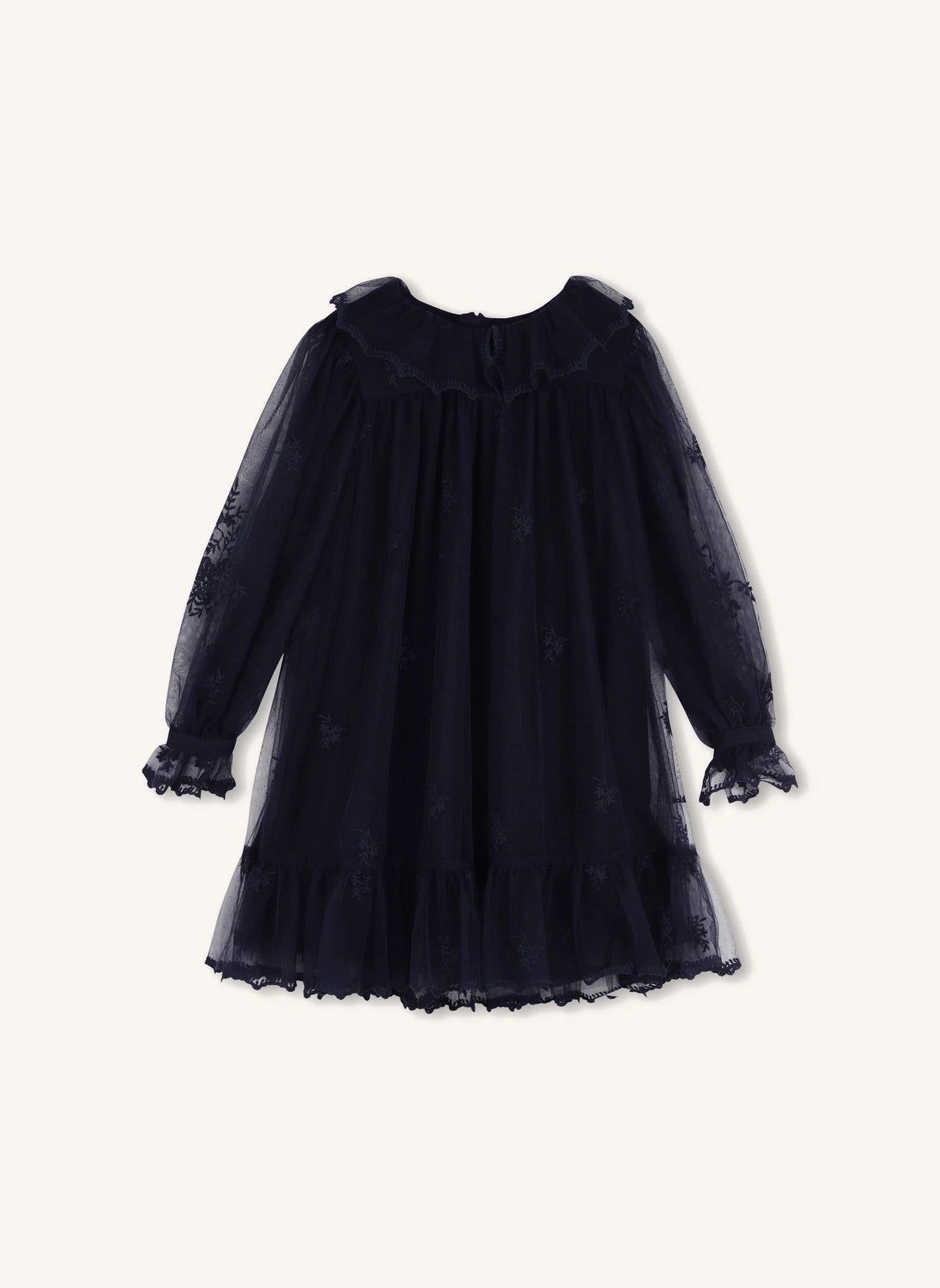 Chloé - Tulle Embroidered Dress | Dark Blue