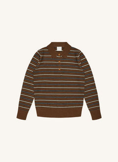 FUB - Long Sleeve Striped Polo T-Shirt