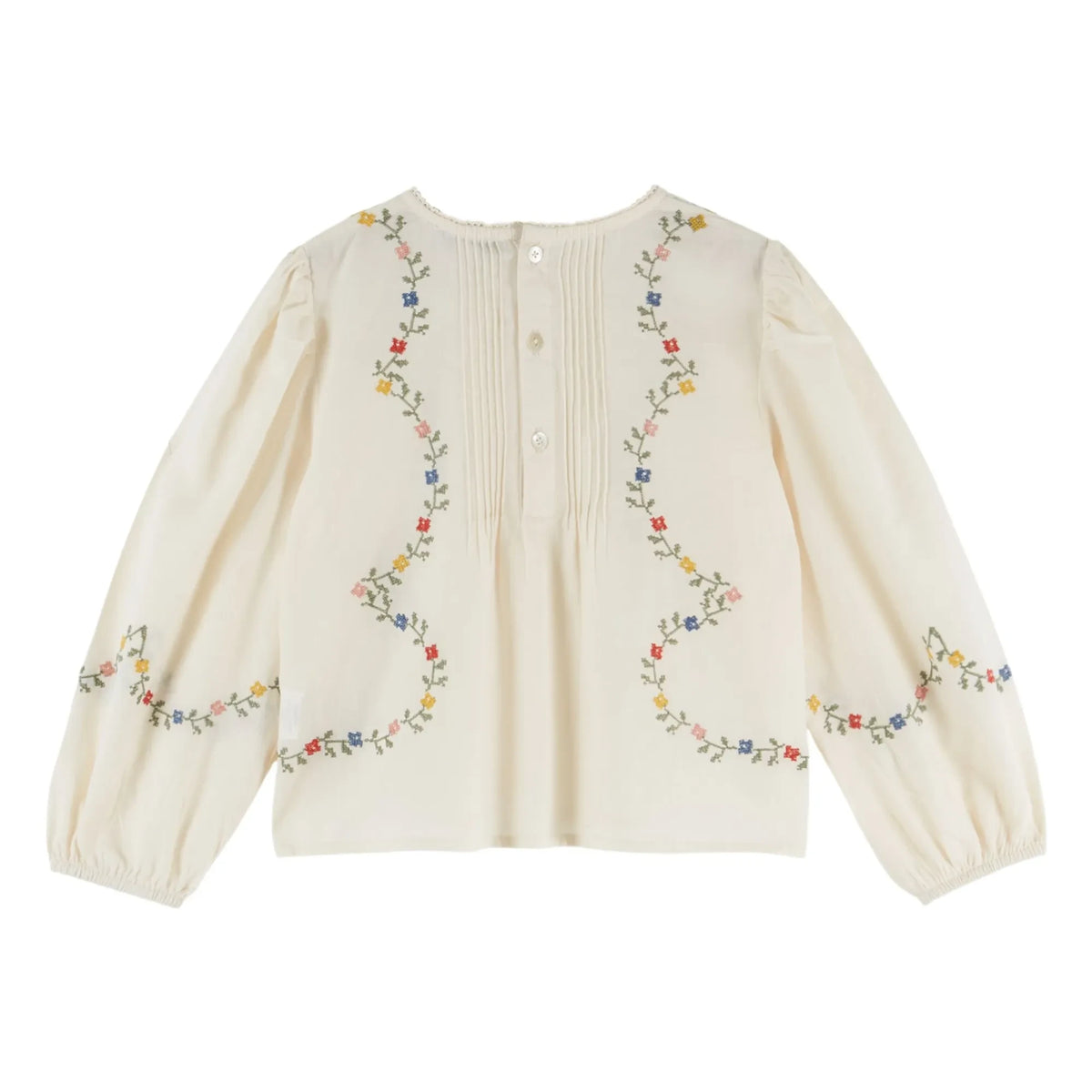 Emile et Ida - Cross-Stitched Blouse | Ecru