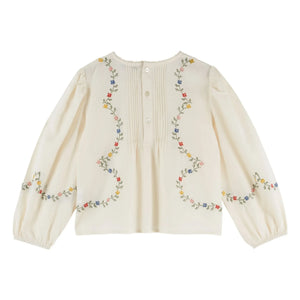 Emile et Ida - Cross-Stitched Blouse | Ecru