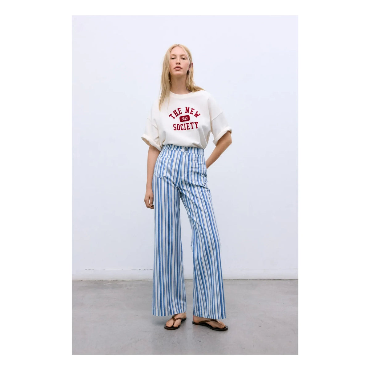 the new society - Ivy Coton T-Shirt | White
