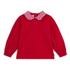 Petit Bateau - Striped Neck Sweat Organic Cotton | Red
