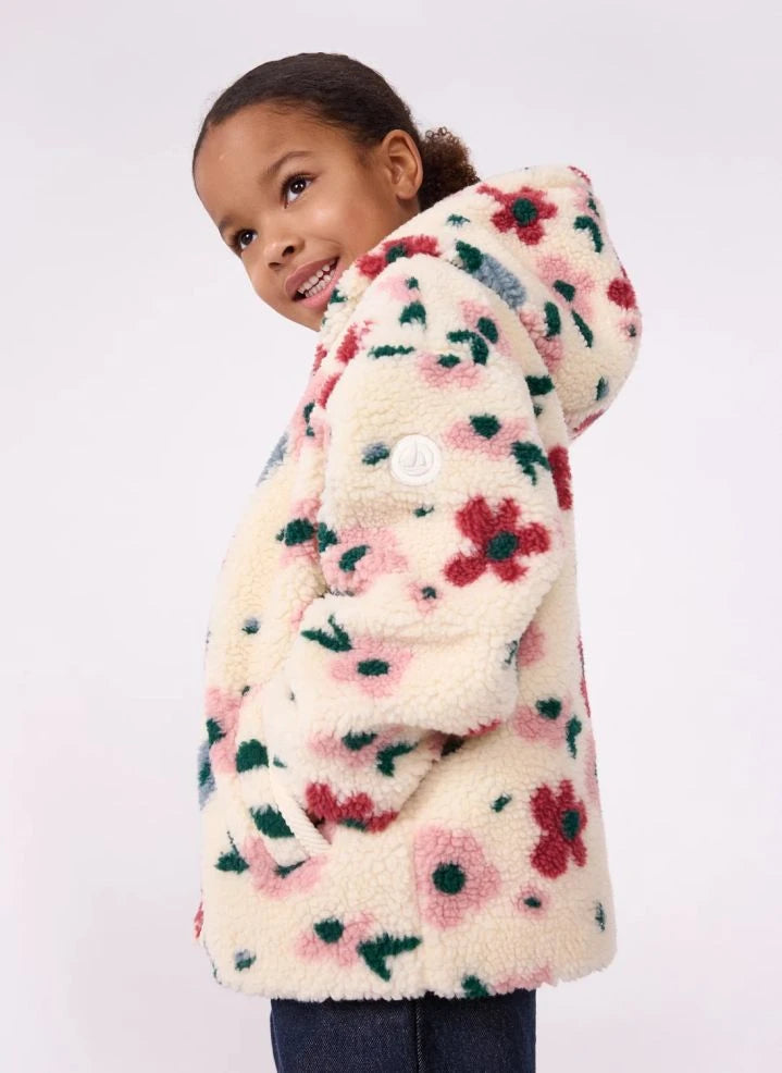 Petit Bateau - Floral Sherpa Jacket | Ecru