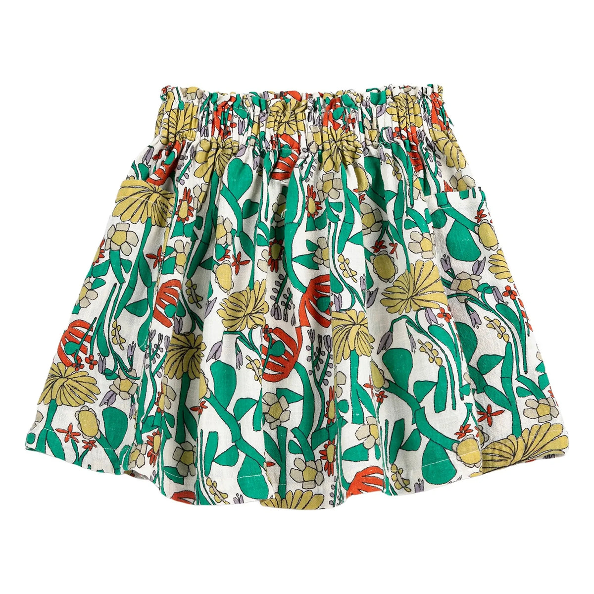 Bobo Choses - Organic Cotton Floral Pattern Skirt | White