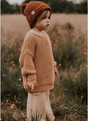 Yuki - Organic Cotton Knit Beanie | Brown