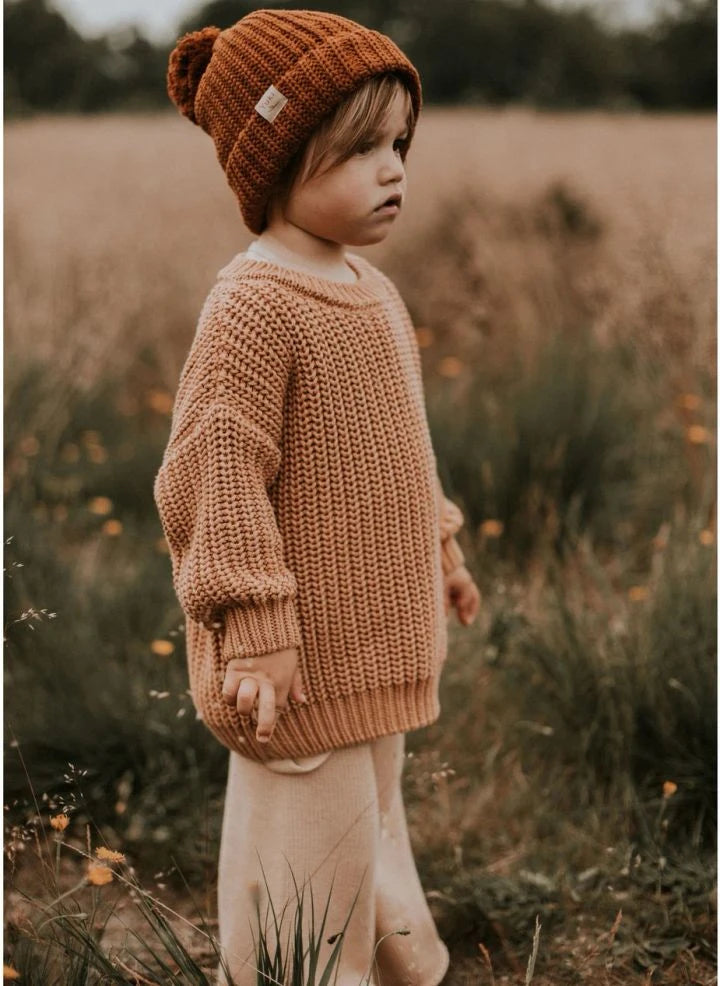 Yuki - Organic Cotton Knit Beanie | Brown