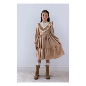 petite Amalie - Lace Collar Dress | Beige