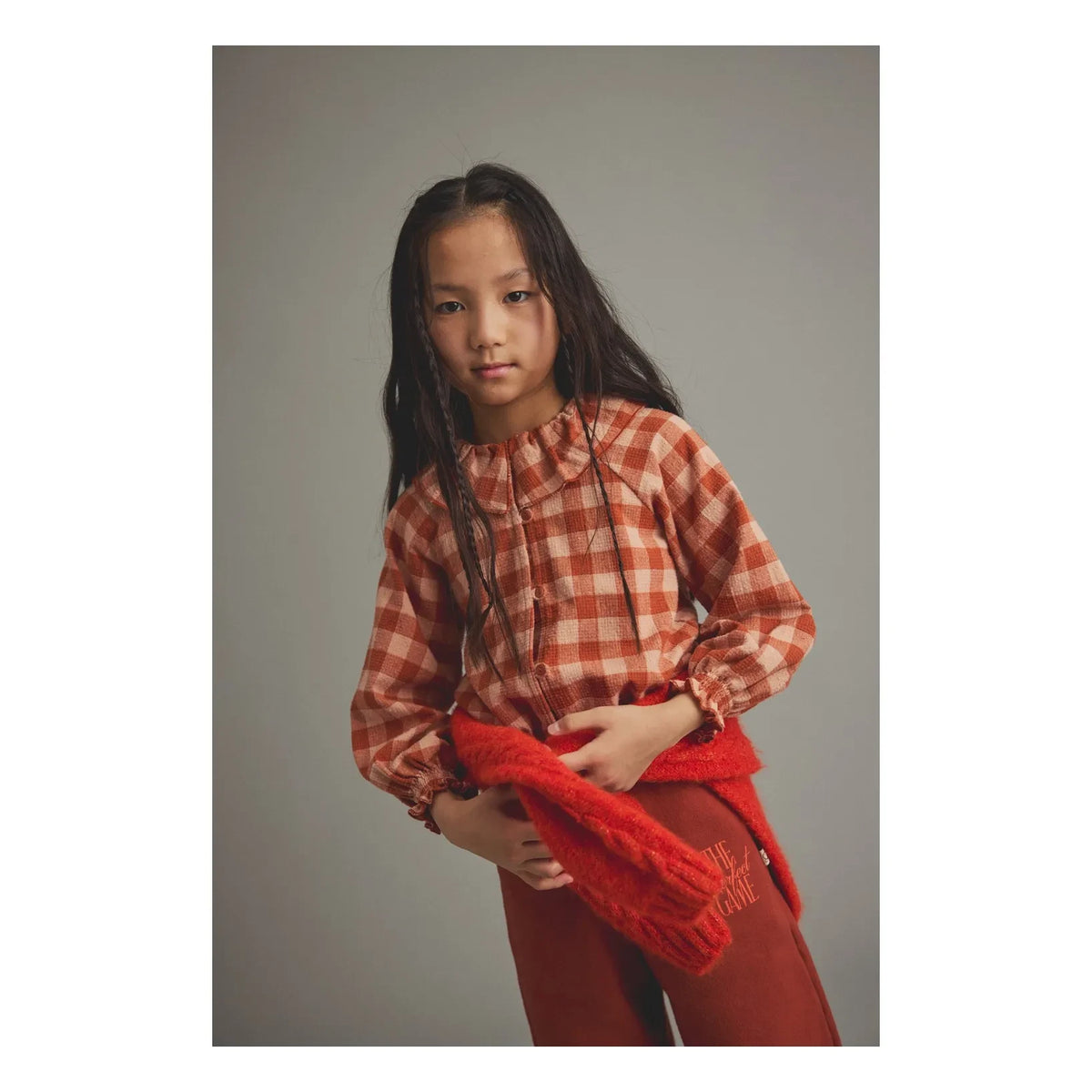 Cozmo - Vera Check Blouse | Brick Red