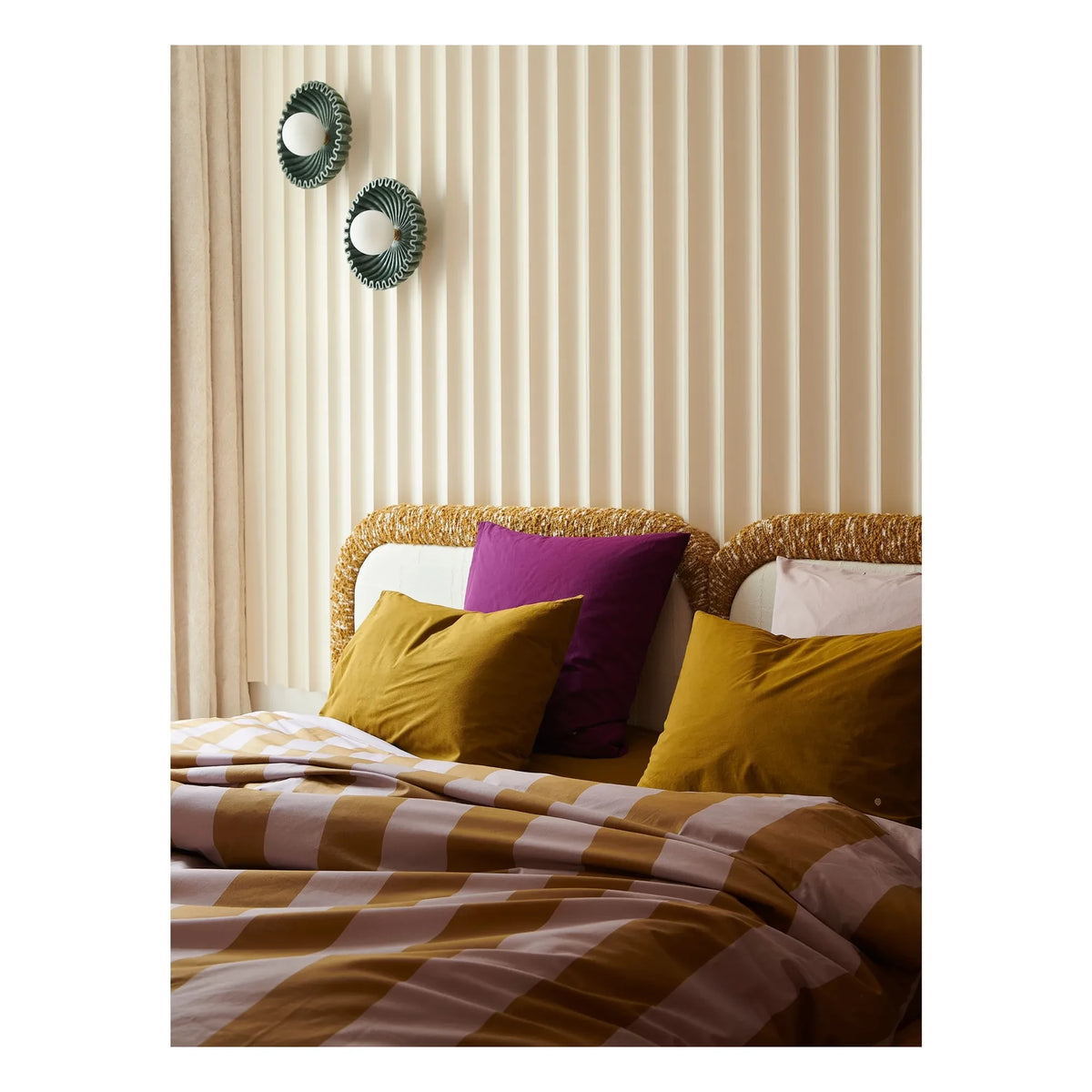 La cerise sur le gâteau - Striped Duvet Cover Malo | Lilac