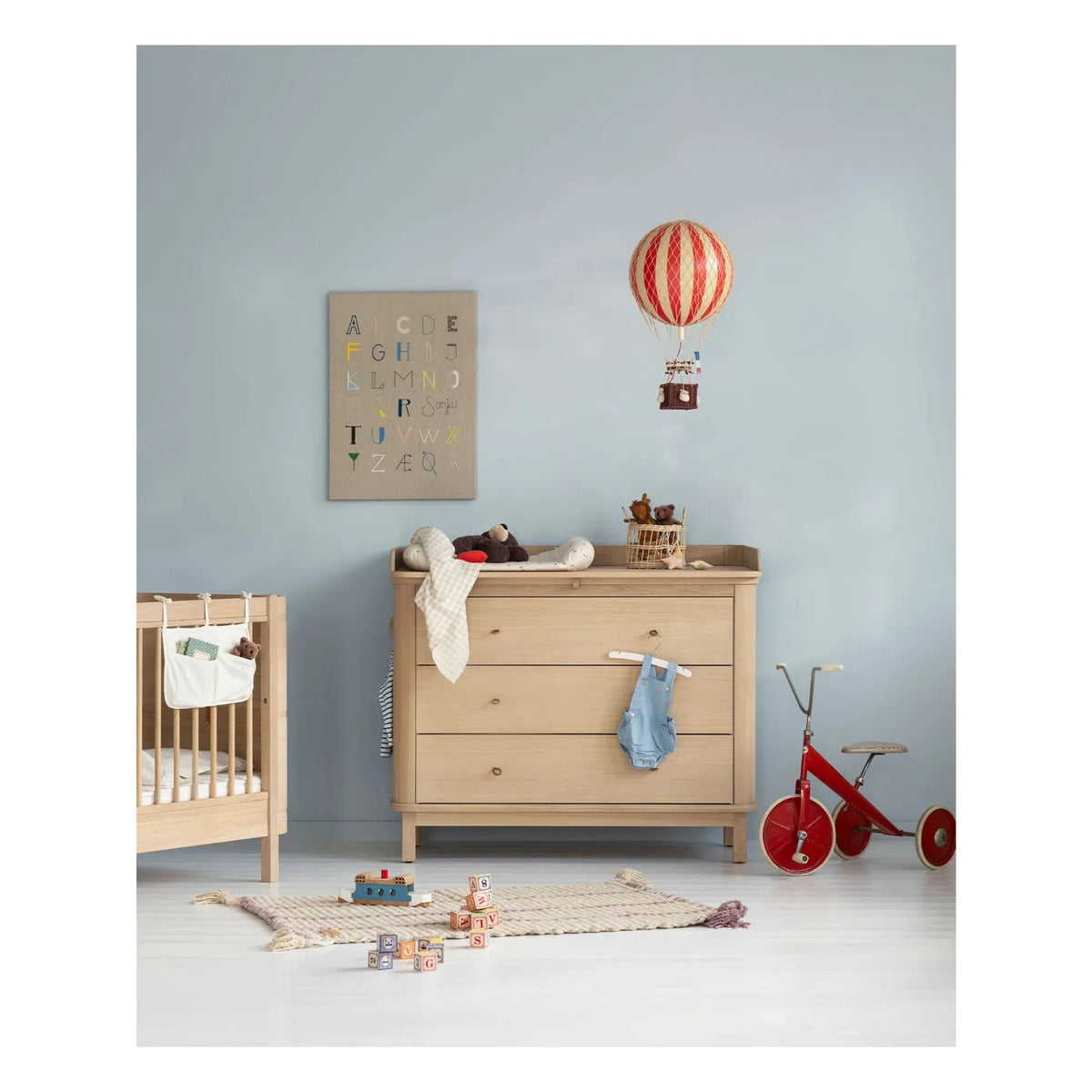 Oliver Furniture - Wooden Changing Unit for Chest of Drawers with 3 Drawers
