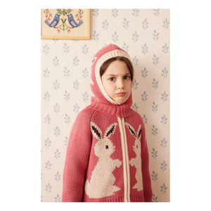 Hello Simone - Zipply Rabbit-Appliqué Cardigan | Pink