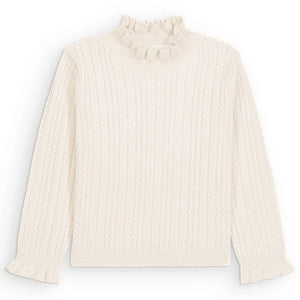 Louise Misha - Java Ruffled Neck Sweater | Cream