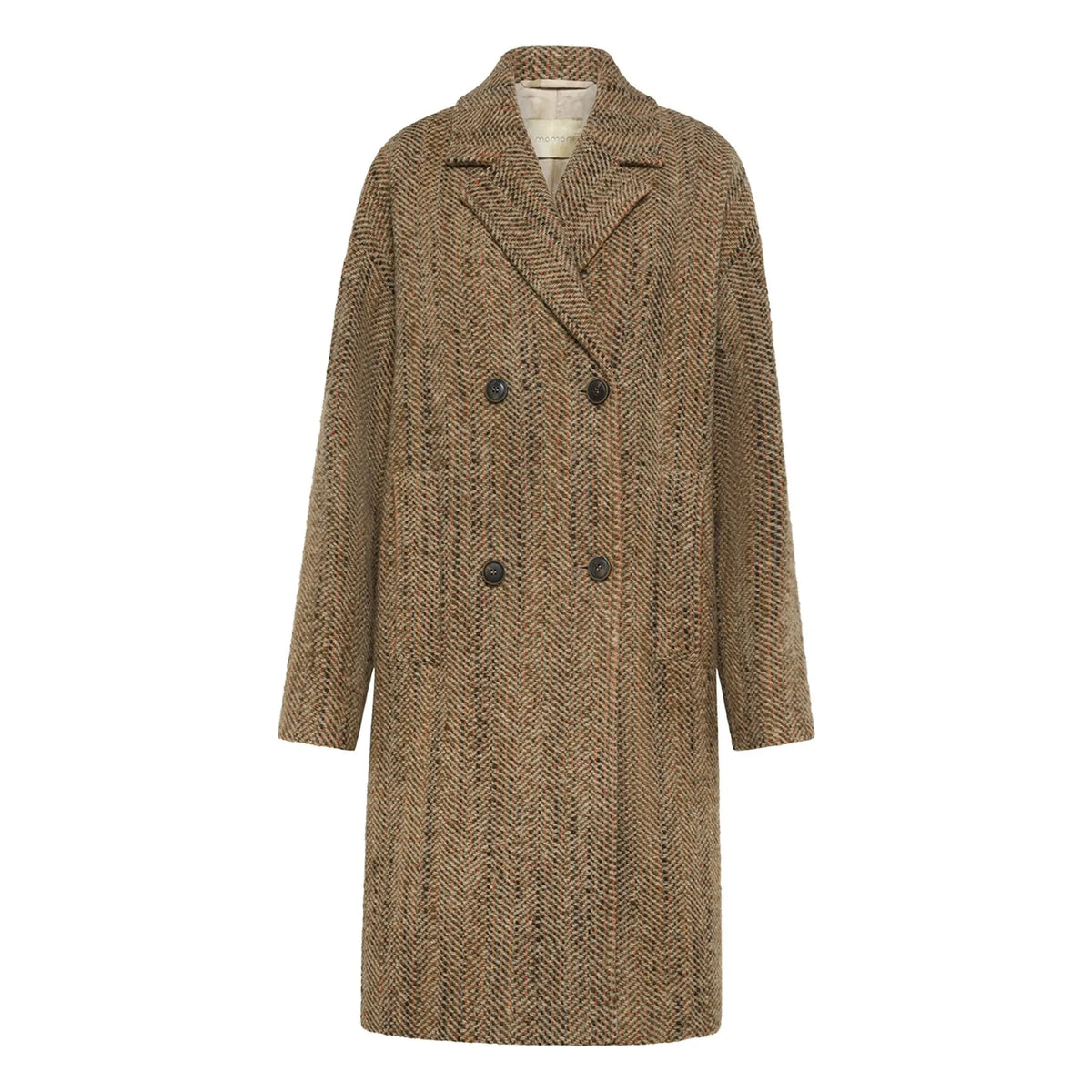 Momoni - Lancaster Herringbone Pure Wool Coat | Beige