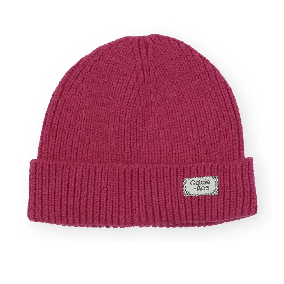 Goldie + Ace - Wool Rib Knit Beanie | Pink