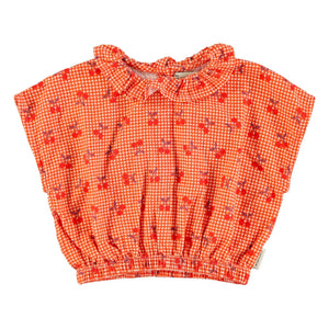 Piupiuchick - Cherry Vichy Top | Orange