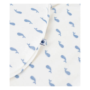Petit Bateau - Baleines Organic Cotton Sleeping Bag | White