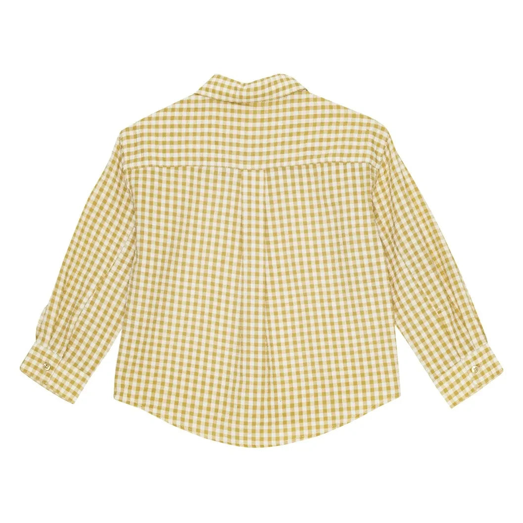 brunobruno nation - Nohrla Seersucker Shirt Made from Recycled Fibers | Yellow