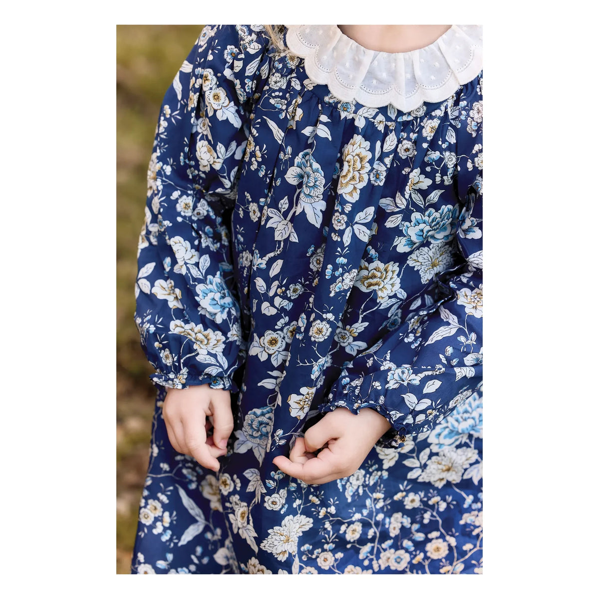 Tartine et Chocolat - Floral Wavy Collar Dress | Navy