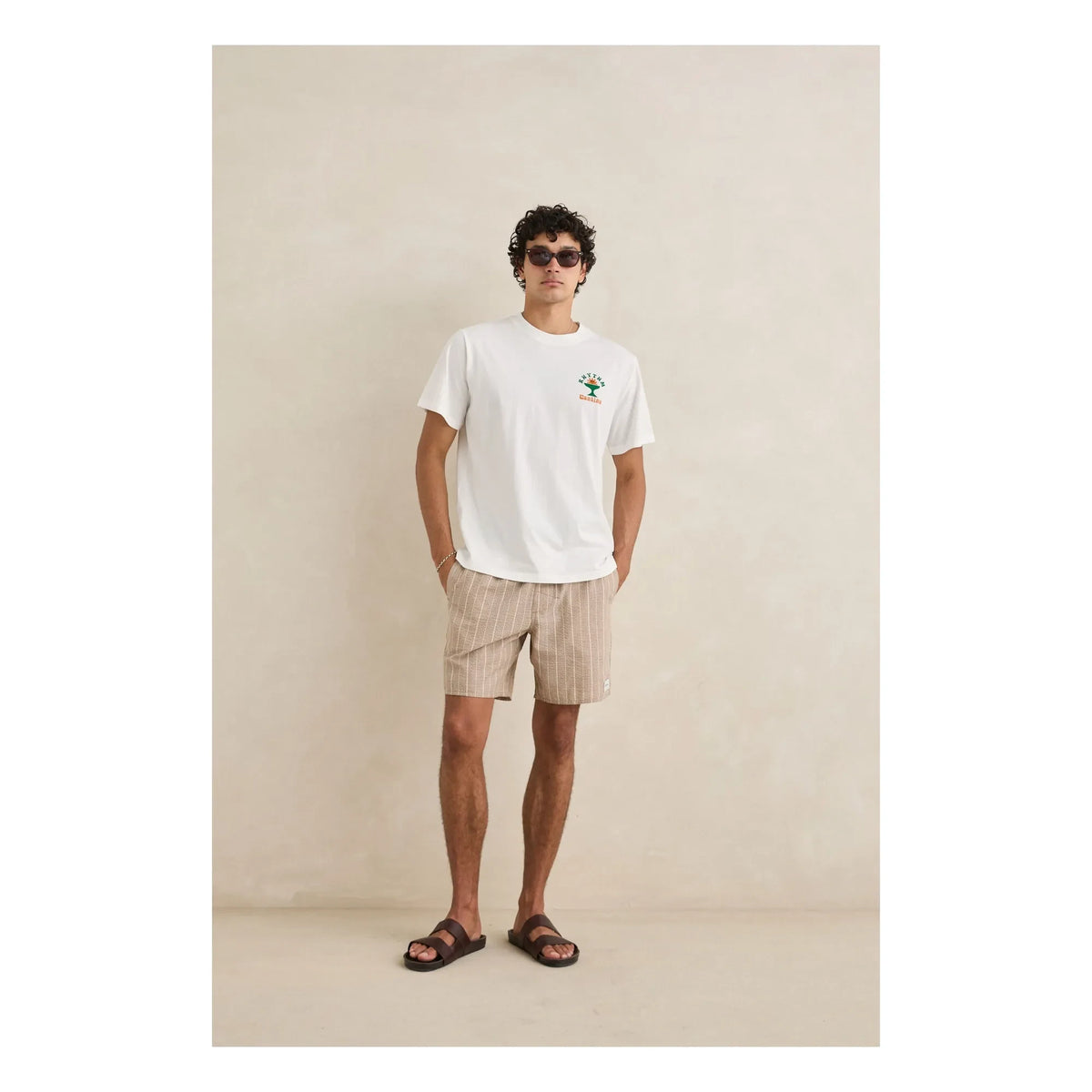 Rhythm - Striped Jam Shorts | Dark Beige