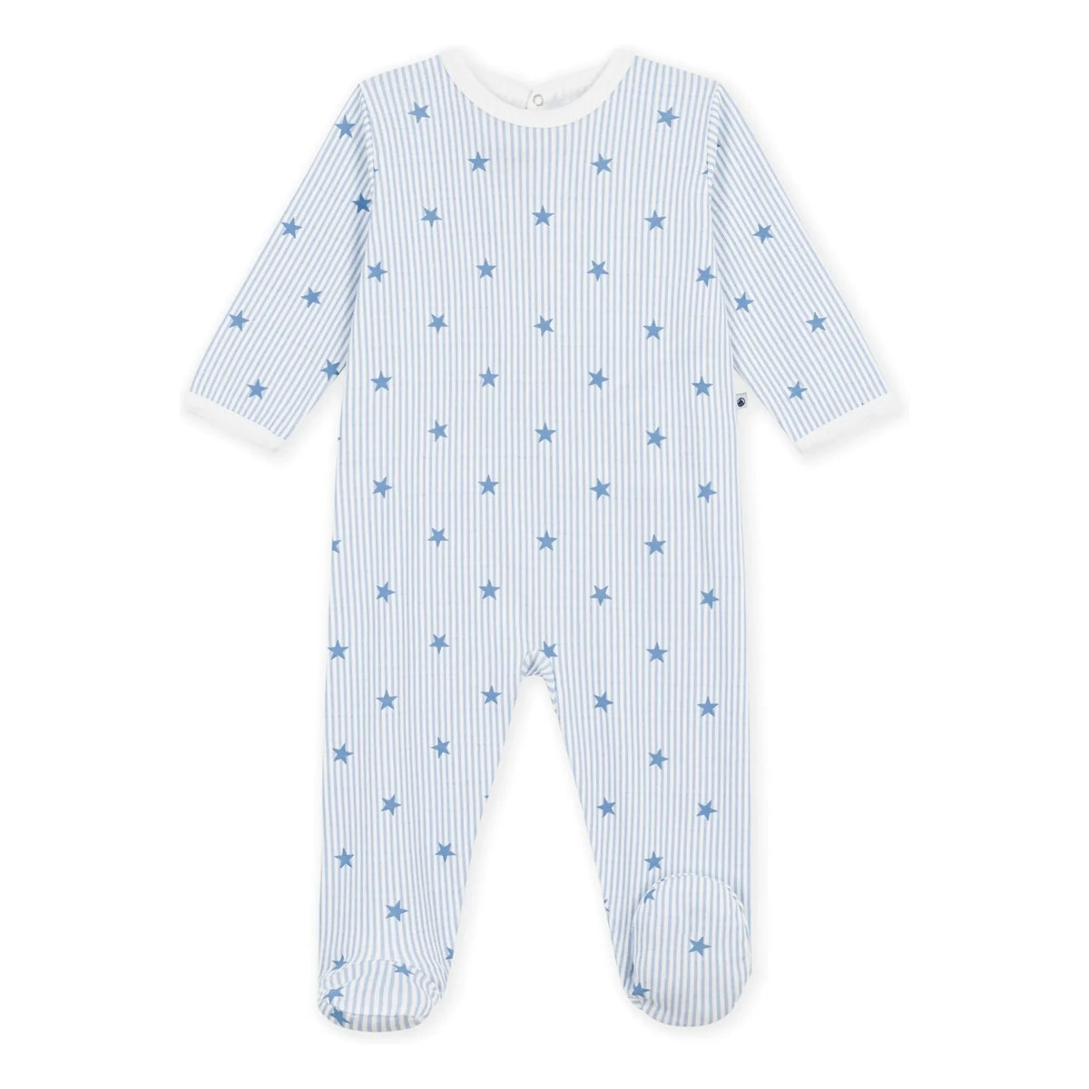 Petit Bateau - Star Striped Organic Cotton Good Night Pajamas | Blue