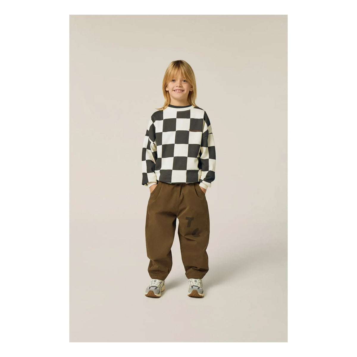 The Campamento - Damier Sweatshirt | Ecru