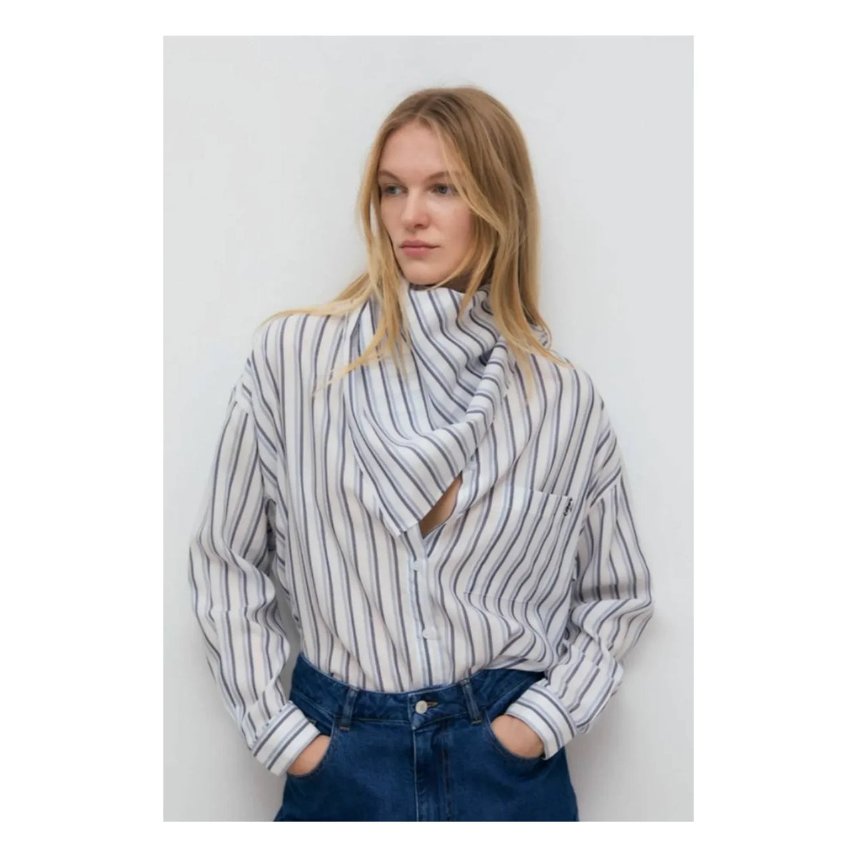 the new society - Estela Carreaux shirt | Blue