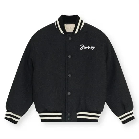 the new society - Leo Wool Bomber Jacket | Charcoal Grey