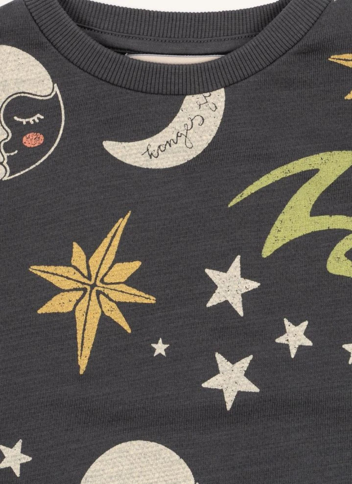Konges Sløjd - Loupy Cosmic Organic Cotton Sweatshirt | Charcoal Grey