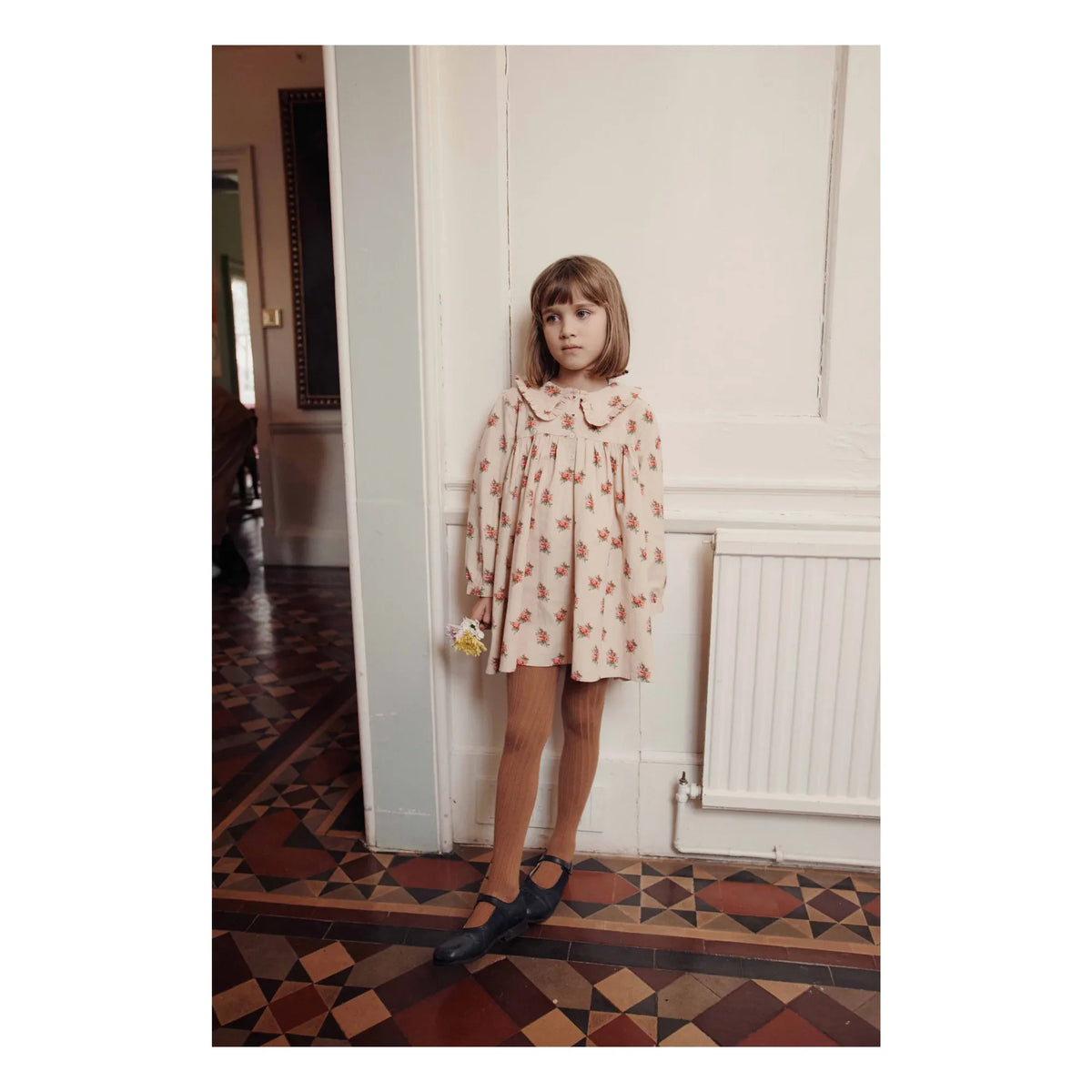 Emile et Ida - Loose floral-print dress | Ecru