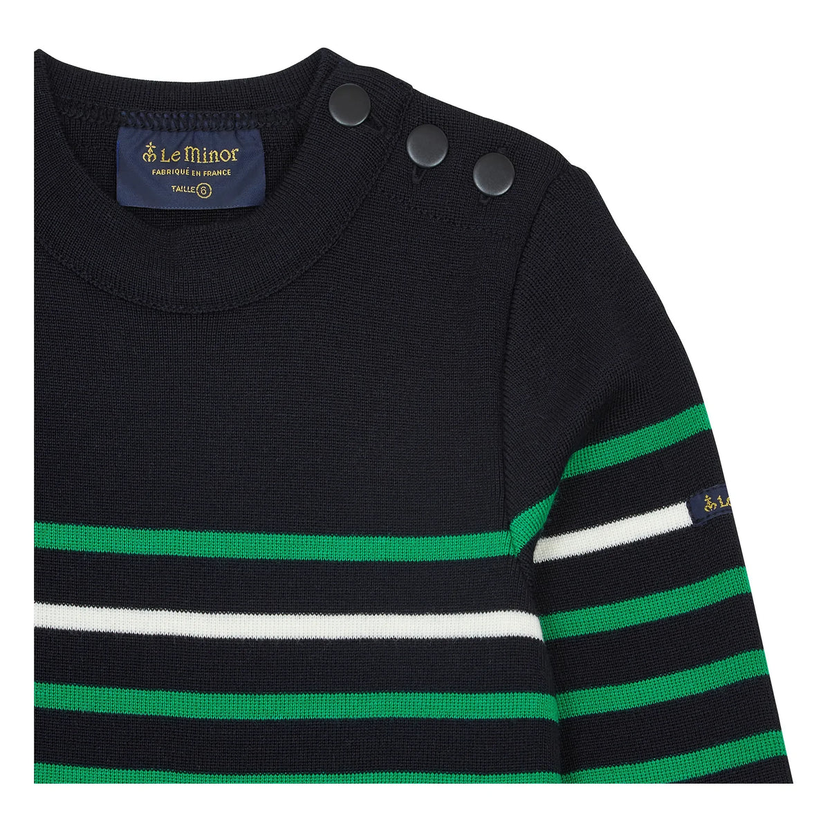 Le Minor - Striped Merino Wool Sweater x Smallable | Navy Blue