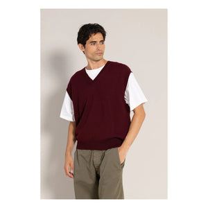 Smallable Man - Baxter Sleeveless Merino Wool Sweater | Burgundy