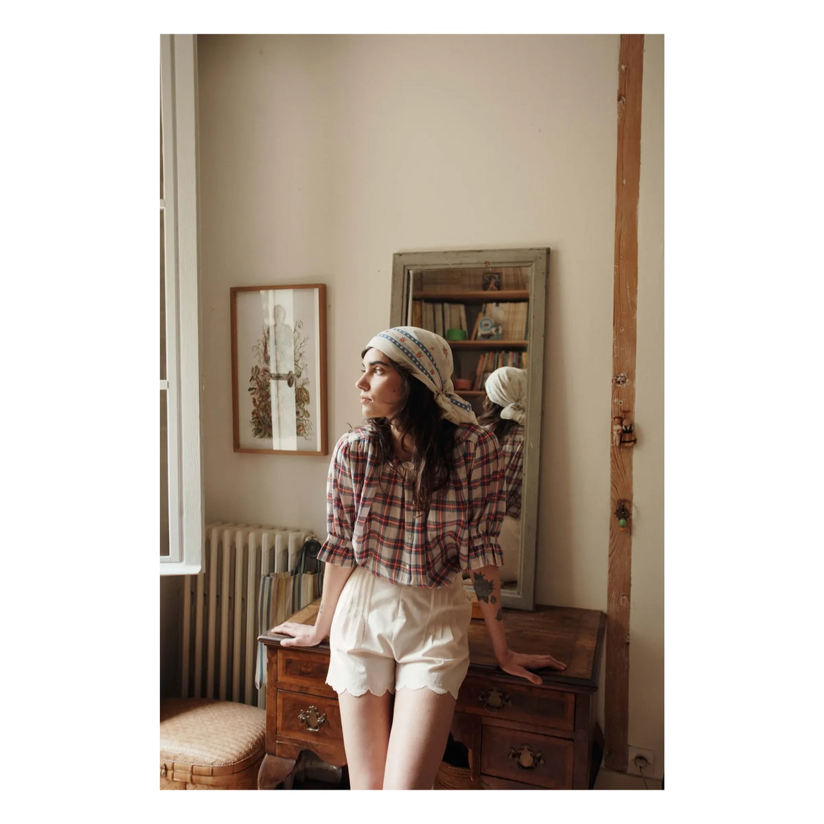 Emile et Ida - Vintage Cotton Ruffled Shorts | Cream