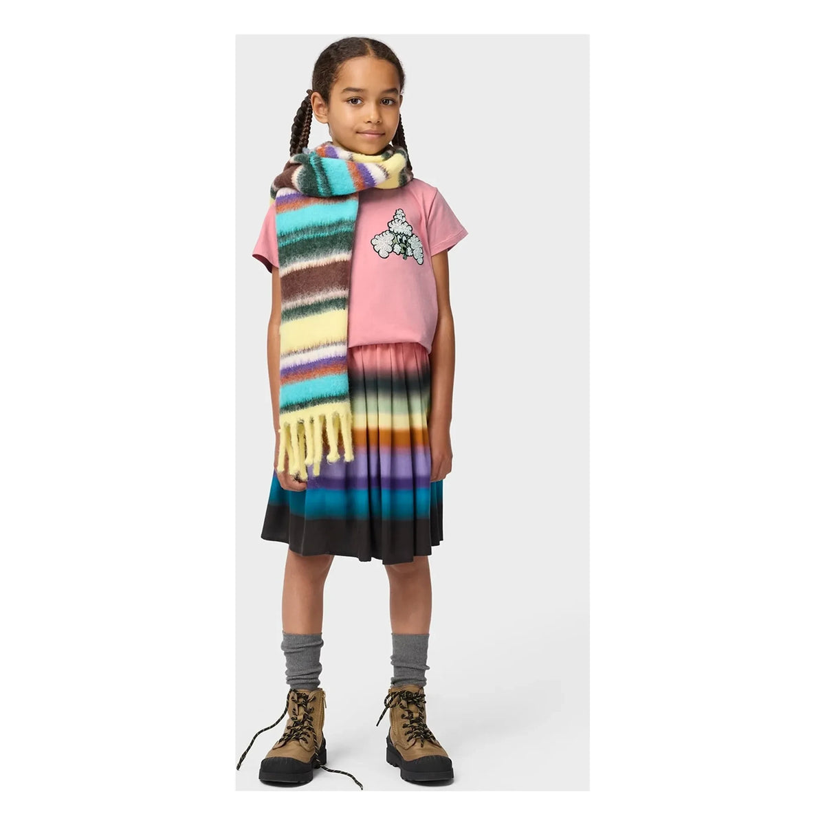 Molo - Striped Kelly Scarf | Pale Yellow